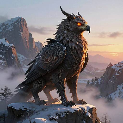 Mythic Griffin at Frosty Twilight