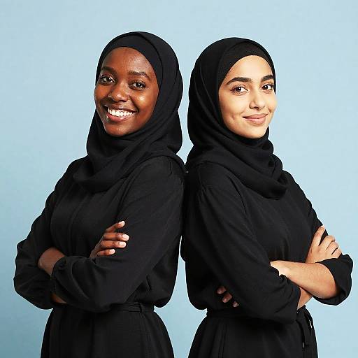 Confident Women in Black Hijabs