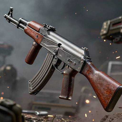 Futuristic AK47s in Battle