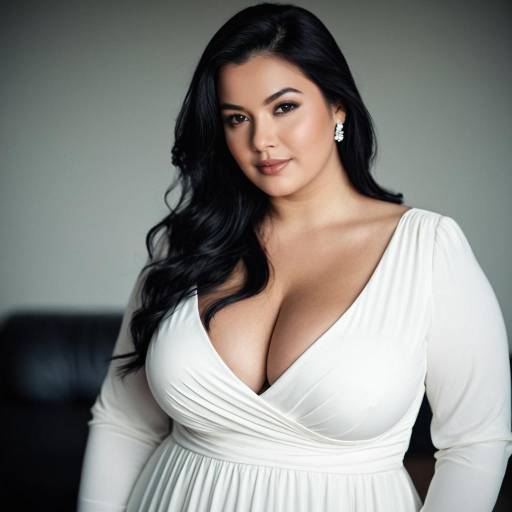 Elegant Plus Size Long Sleeve Dress Portrait