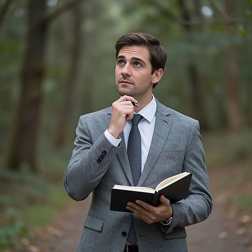 Businessman in Nature Reflecting Innovation