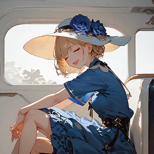 Anime Horror Character Sketch on Bus