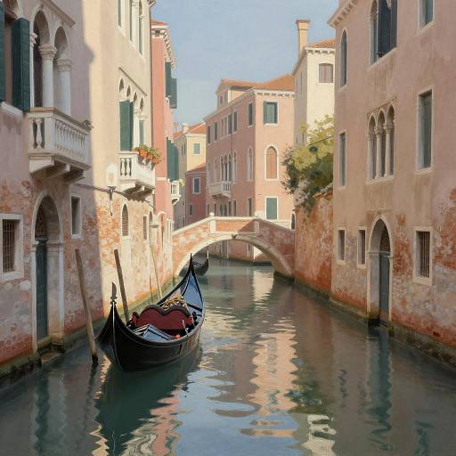 Serene Venetian Canal with Gondolas