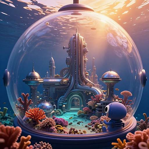 Underwater Metropolis Through Explorer's Eyes
