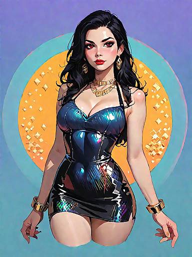 Glamorous Woman in Sequined Bodycon Dress