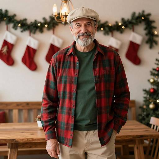 Cheerful Man in Festive Setting