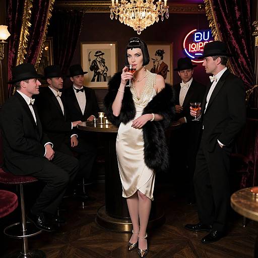 1920s Heiress in Opulent Speakeasy