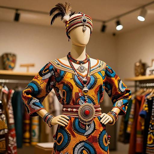 Mannequin in Vibrant African Attire
