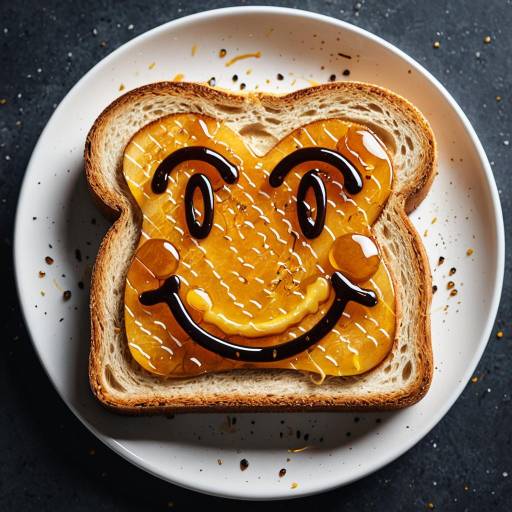 Toast with Honey Smiley Face Drizzle