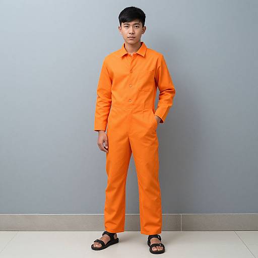 Realistic Male in Orange Romper