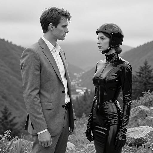 Dramatic Standoff in a Mountainous Landscape