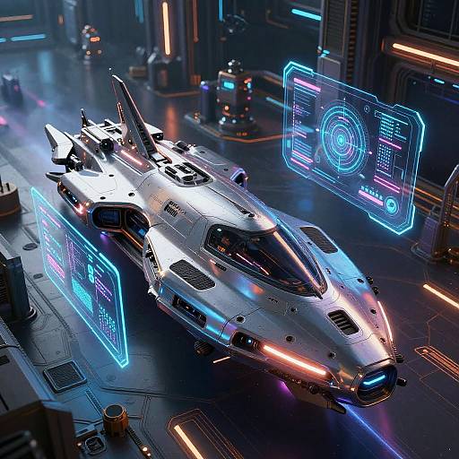 Futuristic AI-Generated Cyberpunk Ships