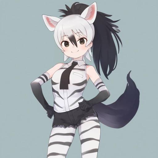 Illustration of Aardwolf (kemono friends), kemono friends in the style of Shihou (g-o-s)