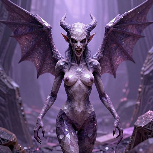 Gothic Winged Woman in High Fantasy RPG