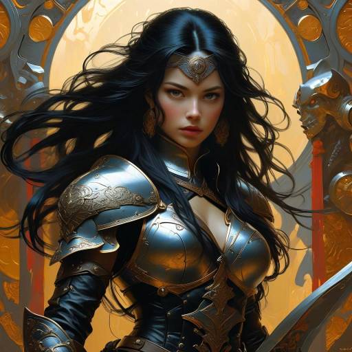 Fierce Warrior Woman in Stunning Armor