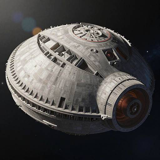 Realistic Death Star Technical Illustration