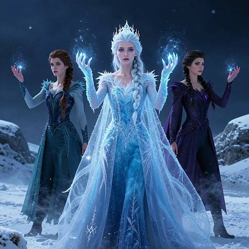 Ice-Powered Females in Frosty Fantasy