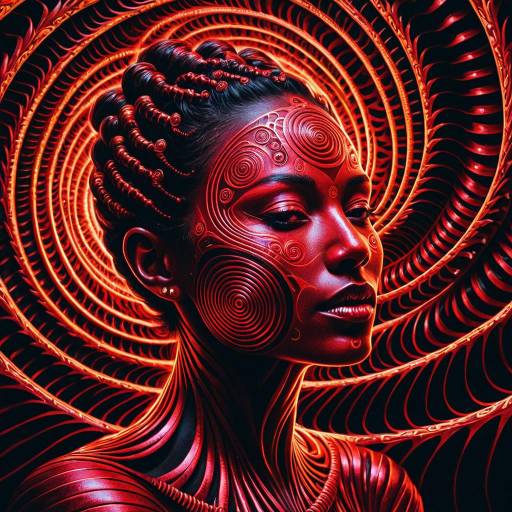 Surreal Biopunk Woman in Neon Colors Surreal Biopunk Woman in Neon Colors