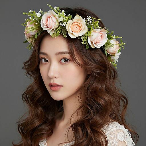 Elegant Woman with Floral Crown