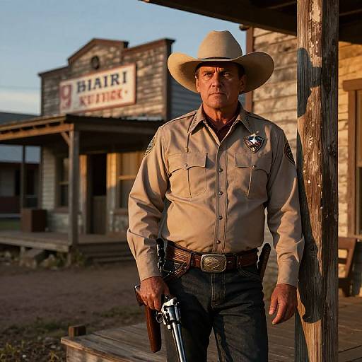 Determined Western Sheriff at Twilight