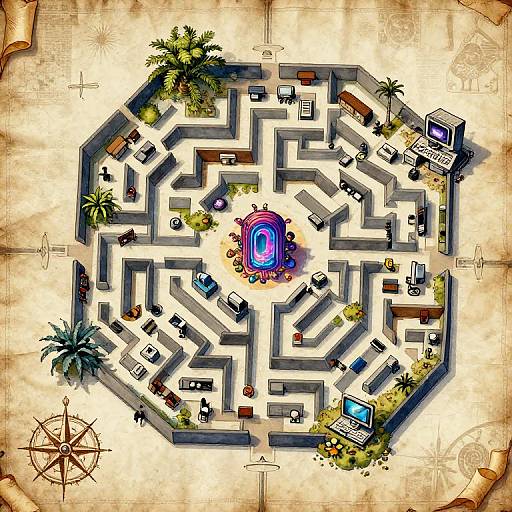 Cinematic Office Dungeon RPG Map