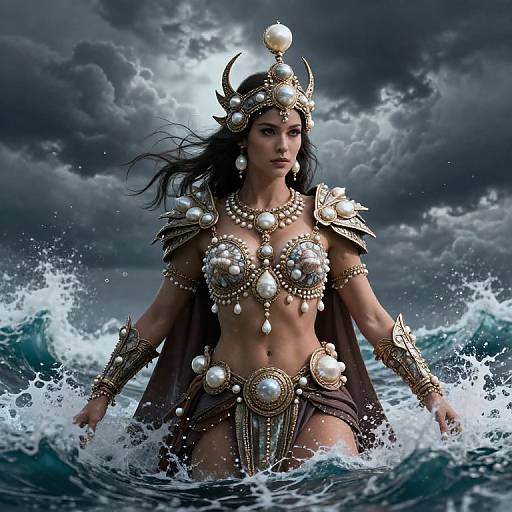 Sirena Guerrera Emergente en Ola