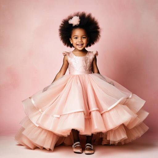 Smiling Girl in Pink Tulle Dress