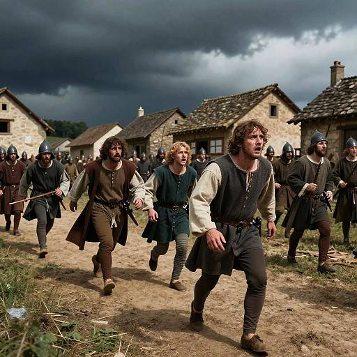 Medieval Village Persecution Scene