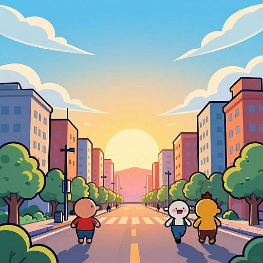 Vibrant Cityscape Cartoonify Filter