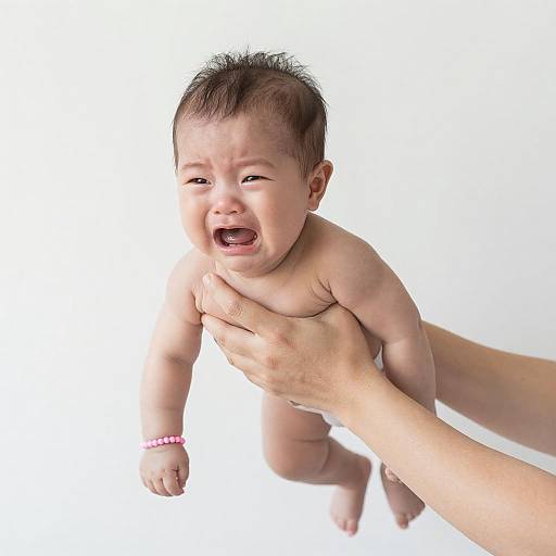 Crying Baby Photograph on White Background