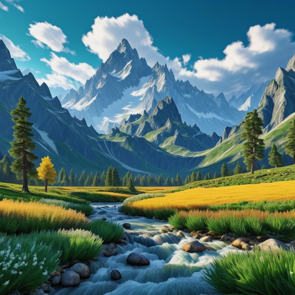 Majestic Mountain Landscape Wallpaper Art