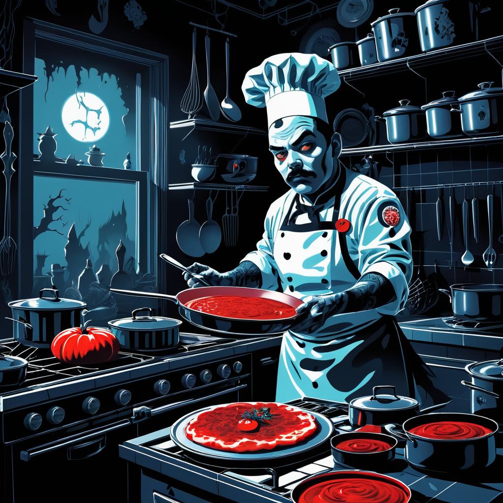 Zombie Chef in a Haunting Kitchen