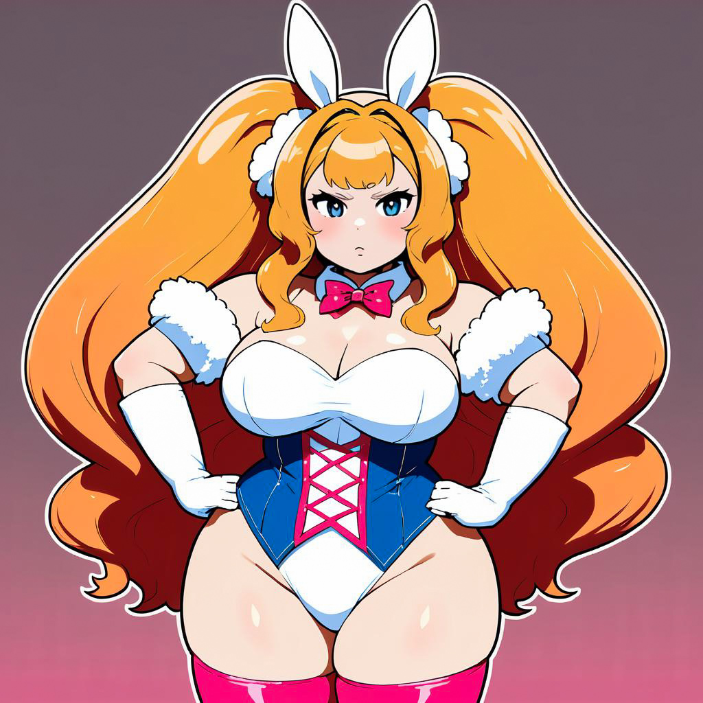 Tsundere Bunny Girl in Rich Colors