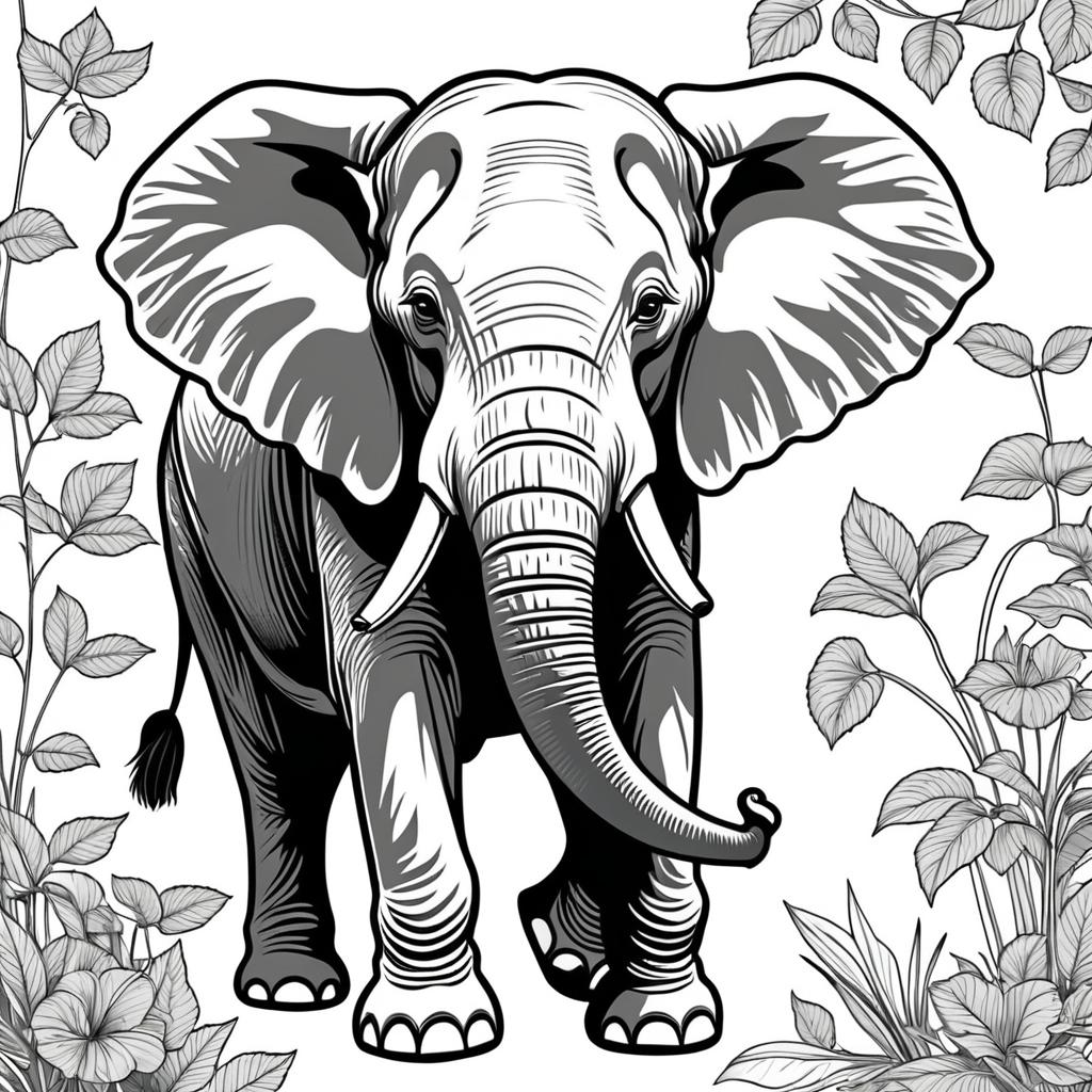 Intricate Vector Art of a Craftsman Elephant