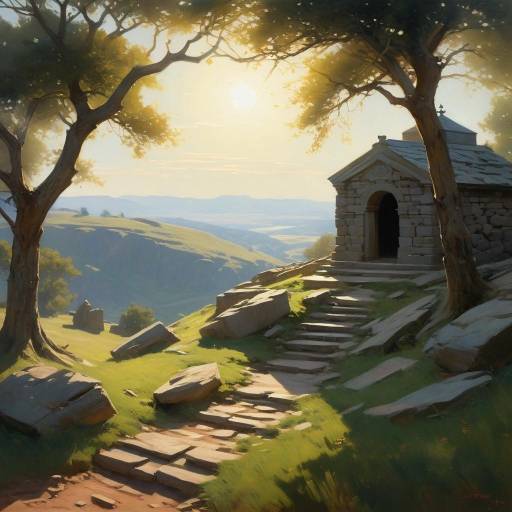 Ancient Stone Chapel at Sunrise