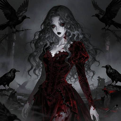 Dark Gothic Wraith Anime Portrait