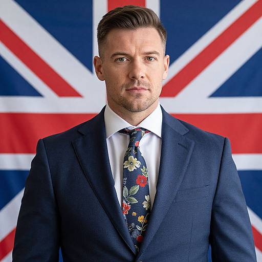 Stylish Man with Union Jack Background