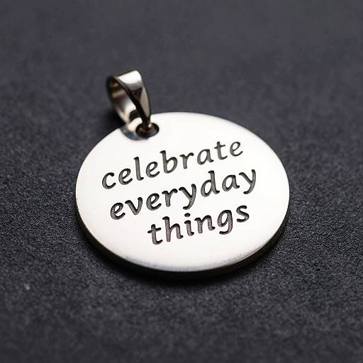 Shiny Silver Pendant with Inspirational Text