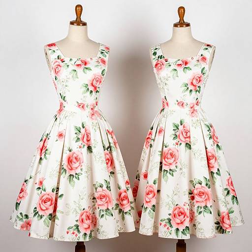 1950s Floral Sundress on Mannequins