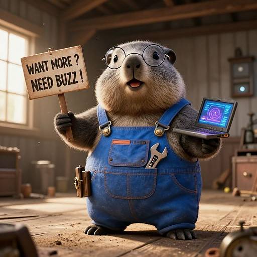 Steampunk Marmot with Neon Details