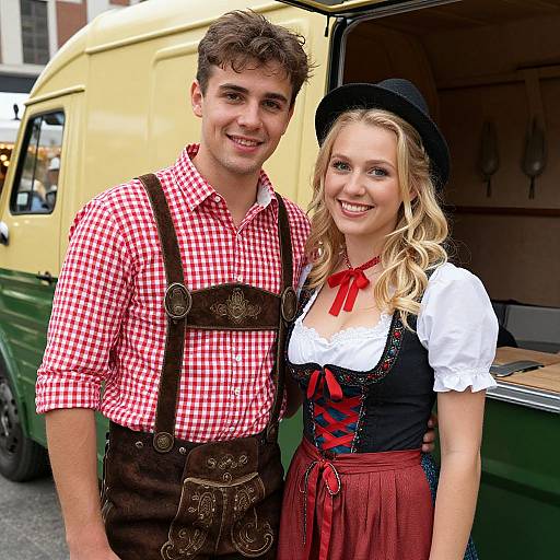 Oktoberfest Couple in Traditional Attire