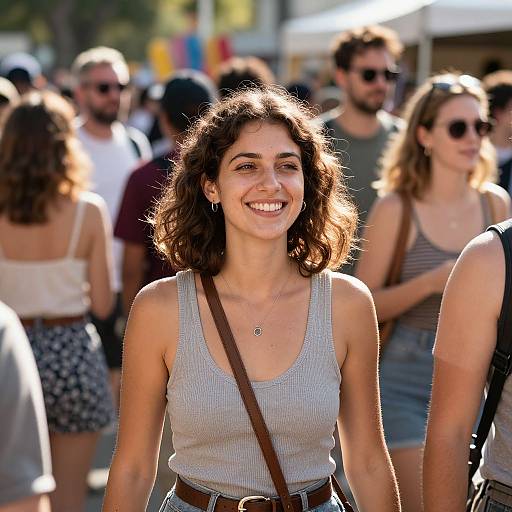 Radiant Woman Embracing Joyful Journey