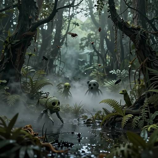 Dark Dreary Swamp Scene