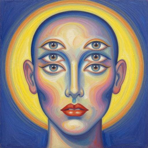 Psychedelic Symmetrical Portrait with Halo