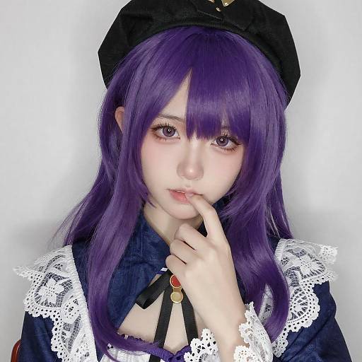 Vibrant Purple Hair Cosplay Portrait