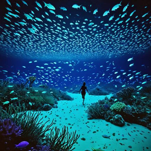 Underwater Rave with Bioluminescent Creatures