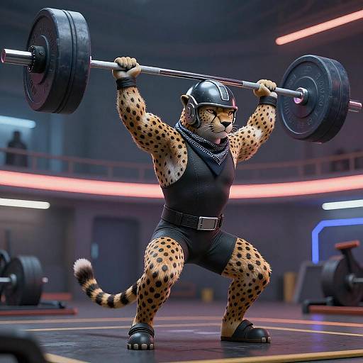 Futuristic Cheetah Hurdler in Action