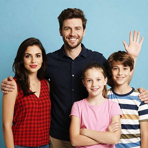 Group Photo with Colorful Background