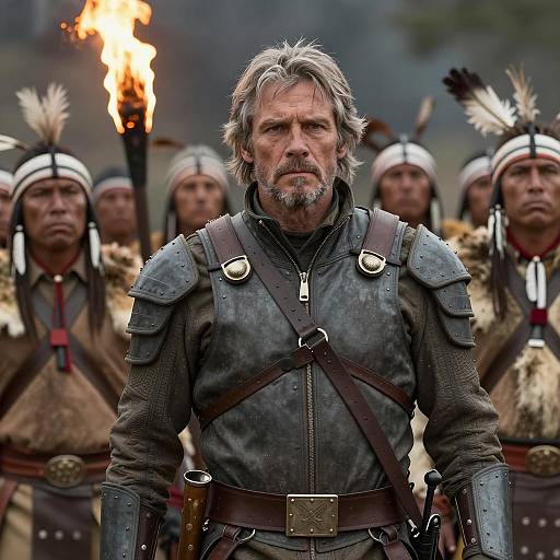 Dramatic Movie Scene with Warriors