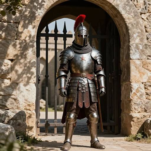 Legionnaire Guarding Ancient Fortress Gate